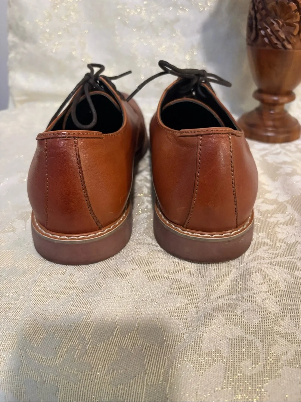 14th & Union Men's Tan Leather Derby Shoes - Lace-Up Dress Casual